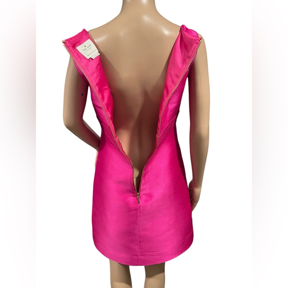 Kate Spade New York Dress Womens Origami A Line Pink Bow Size 2 - Picture 6 of 14